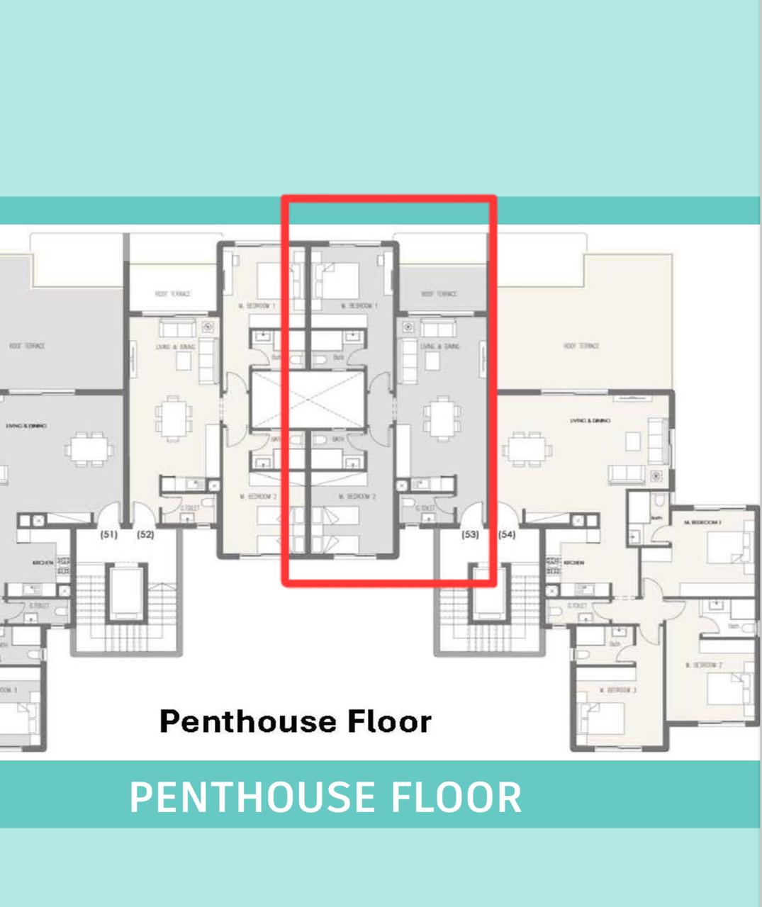 Floor plan for penthouse at Hacienda Waters