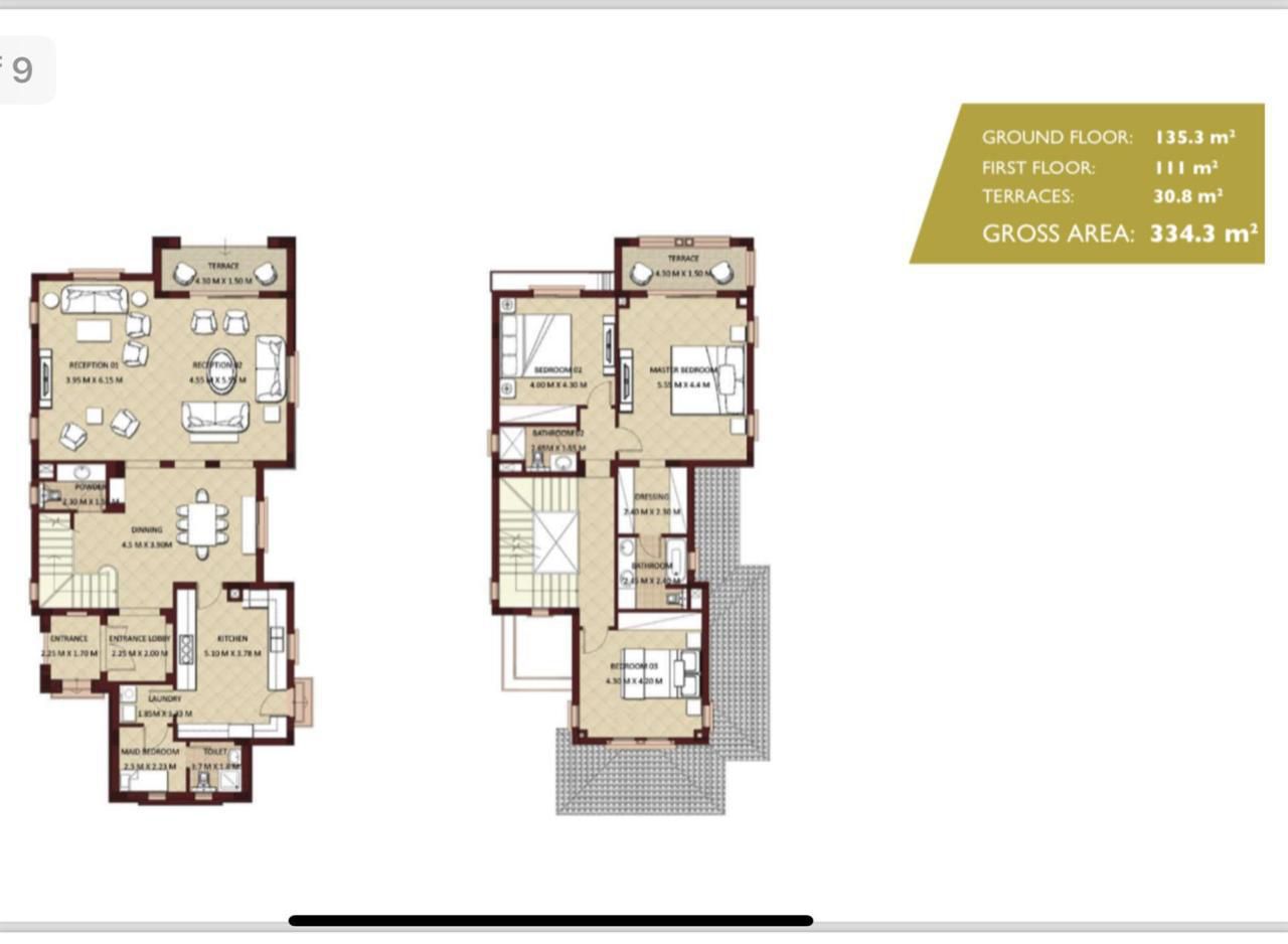 Floor plan for villa at City Gate