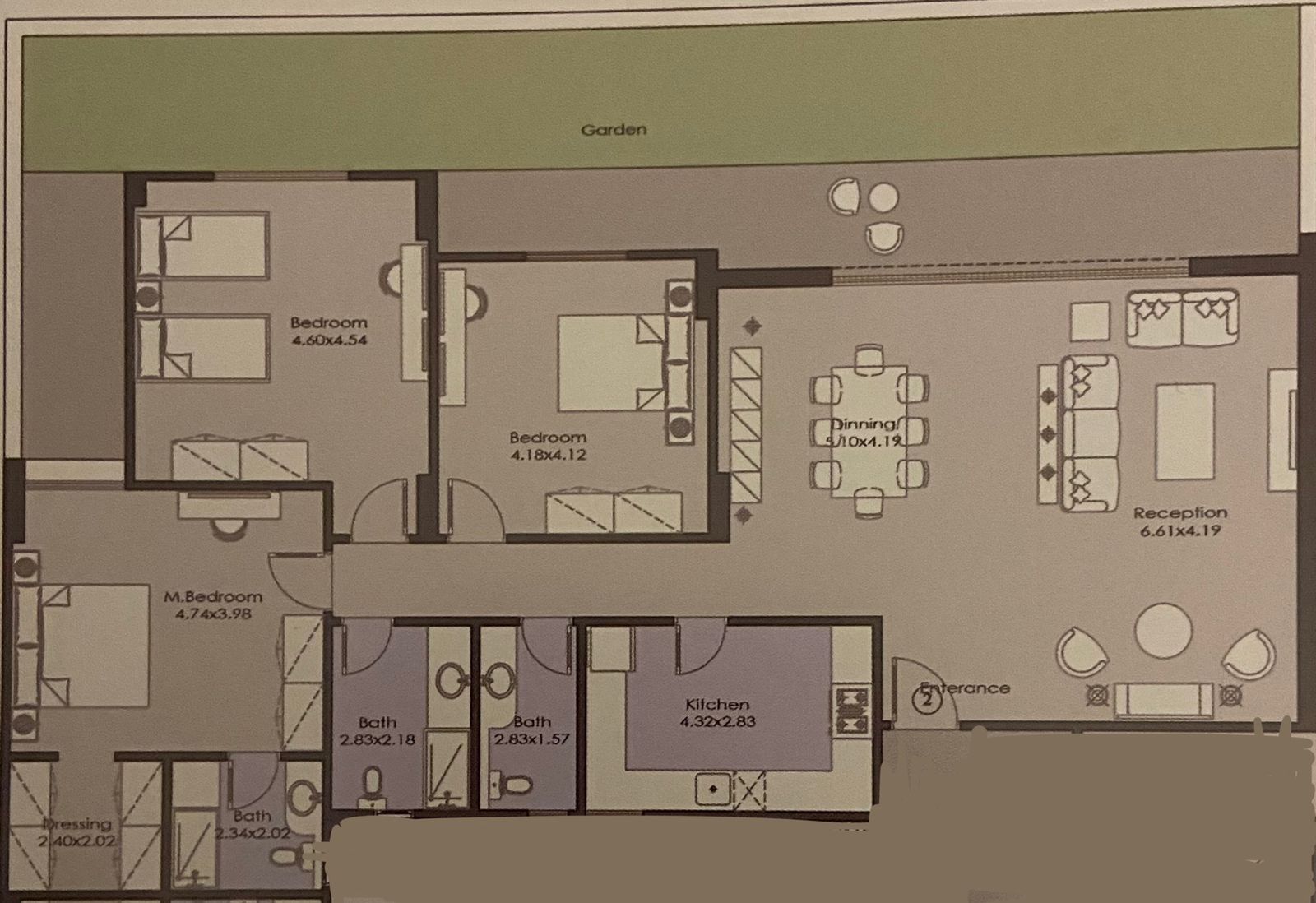 Floor plan for apartment at El Patio Oro