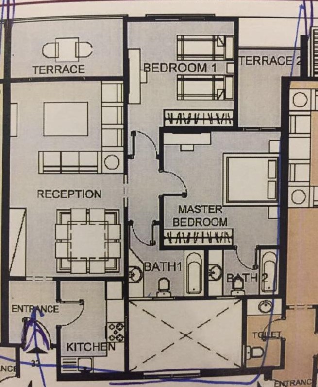 Floor plan for apartment at Tag Sultan