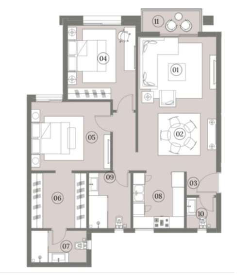 Floor plan for apartment at HAPTown
