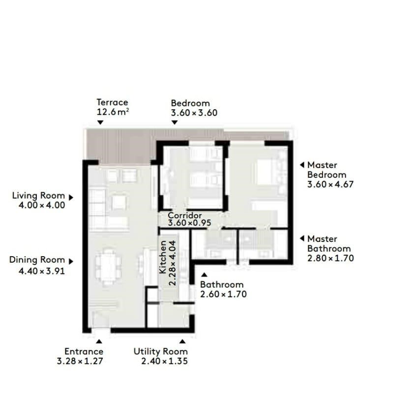 Floor plan for apartment at Al Burouj