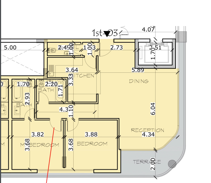 Floor plan for apartment at Bloomfields