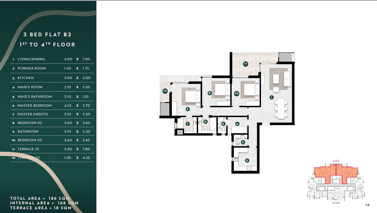 Floor plan for apartment at Solana East