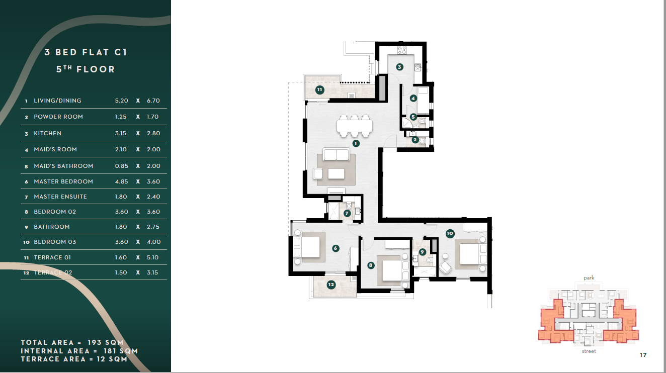 Floor plan for apartment at Solana East