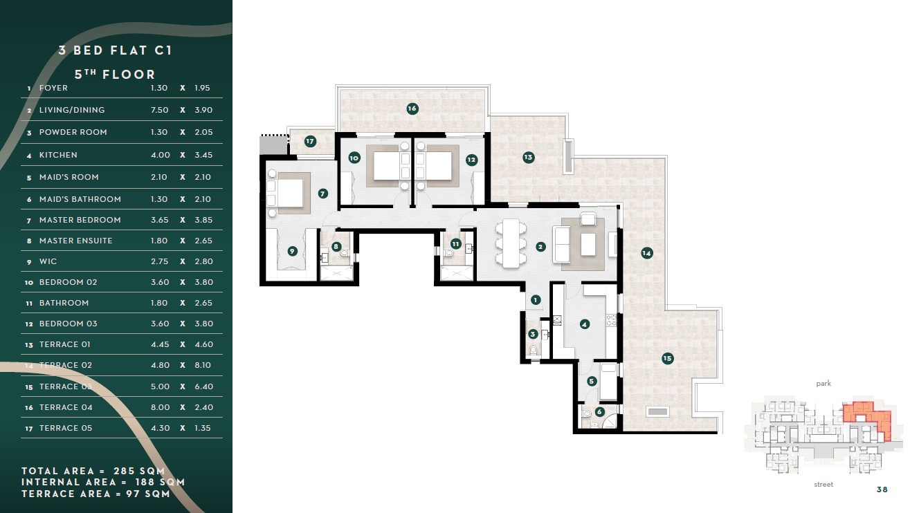 Floor plan for apartment at Solana East