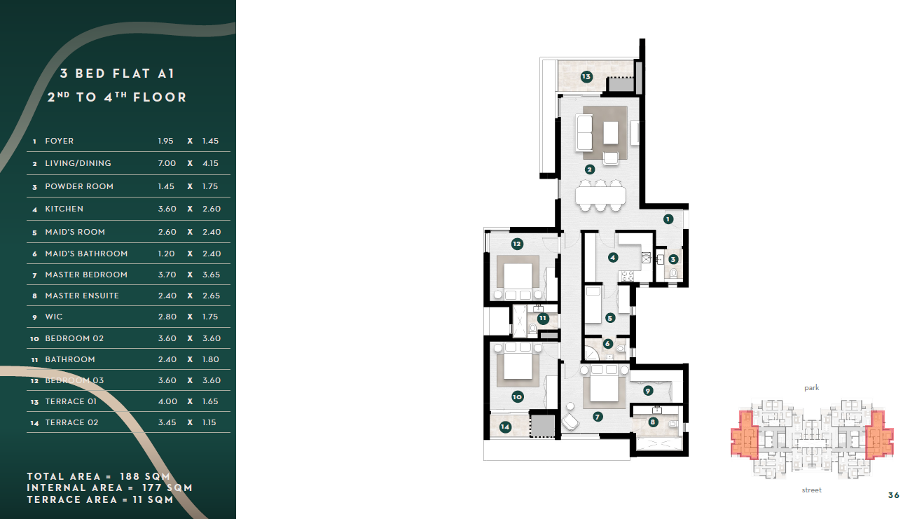 Floor plan for apartment at Solana East