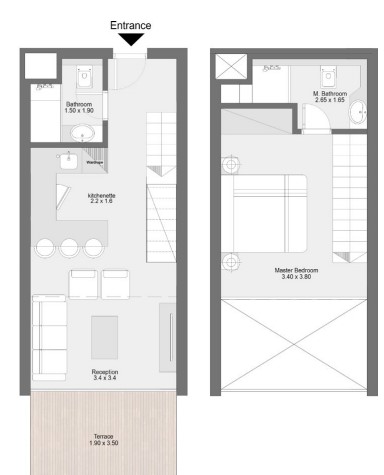 Floor plan for chalet at D-Bay
