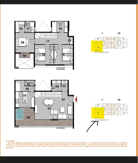 Floor plan for duplex at Il Bosco City