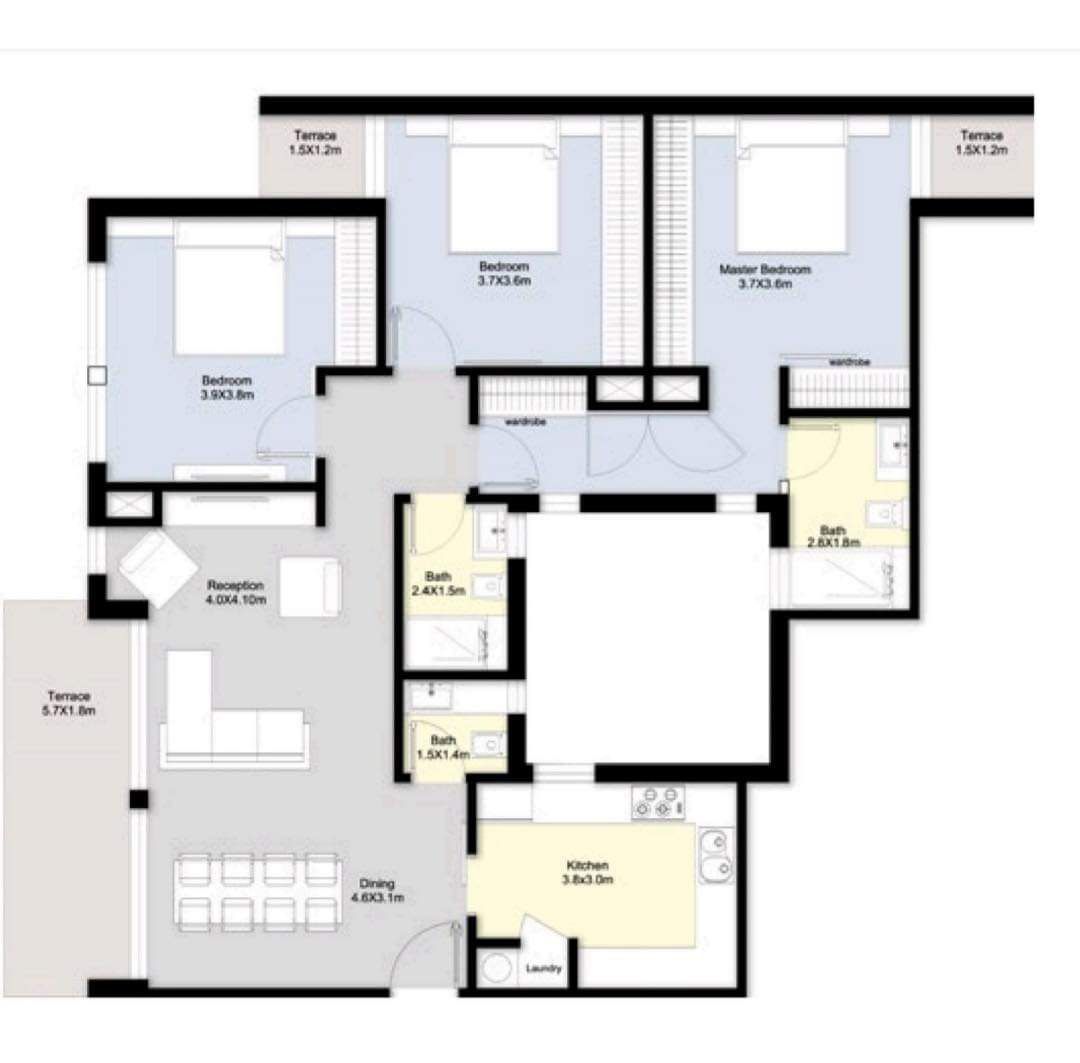 Floor plan for apartment at Bloomfields