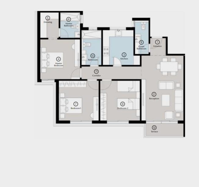 Floor plan for apartment at Bluetree