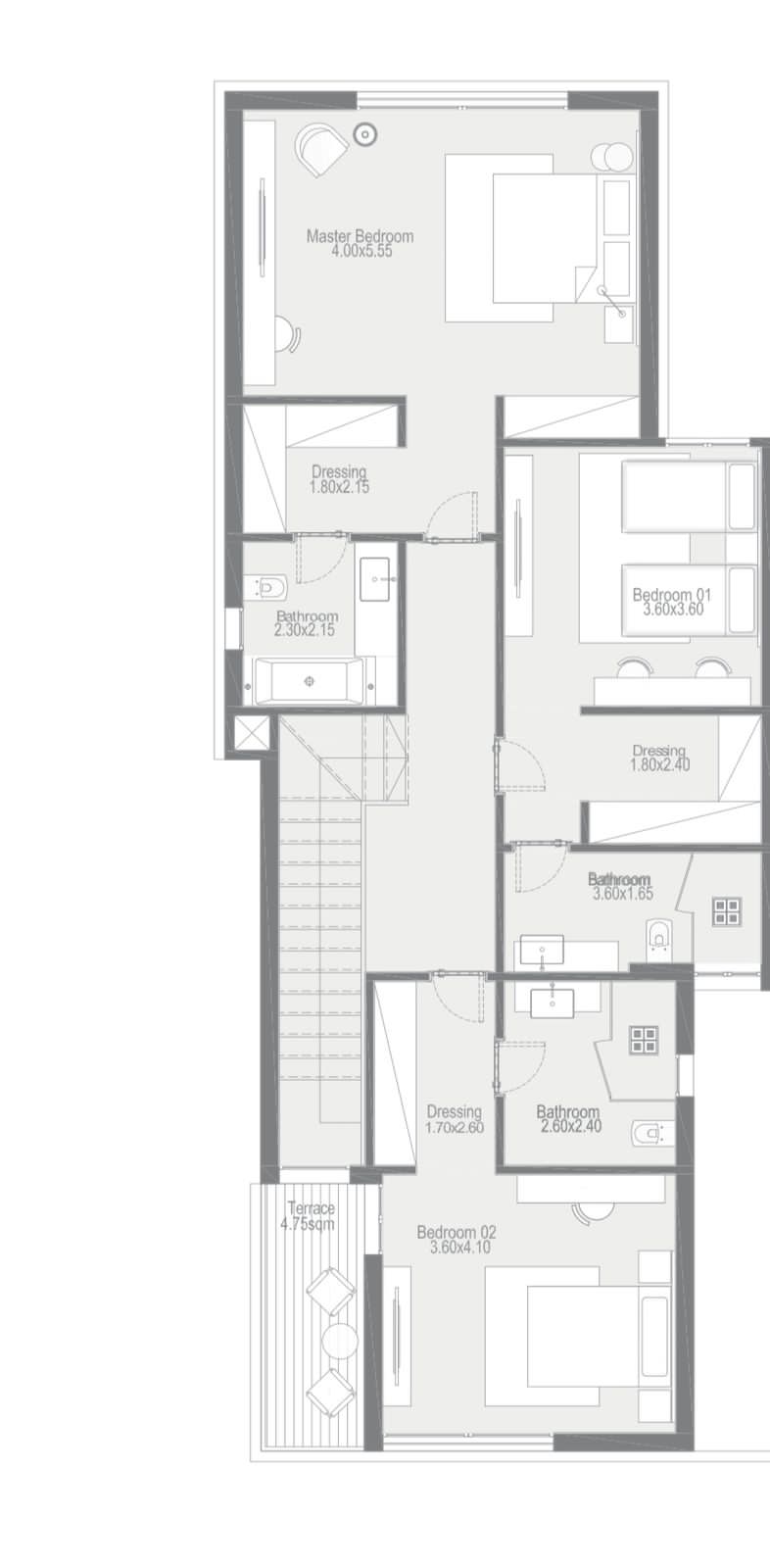 Floor plan for duplex at City View