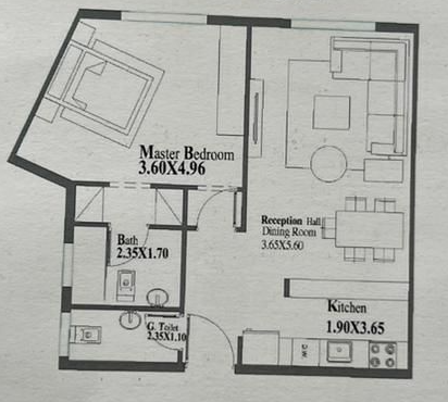 Floor plan for apartment at Jazebeya