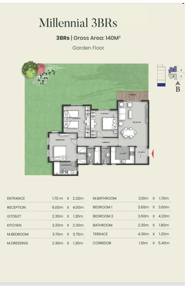 Floor plan for apartment at Aliva Mountain View Mostakbal City