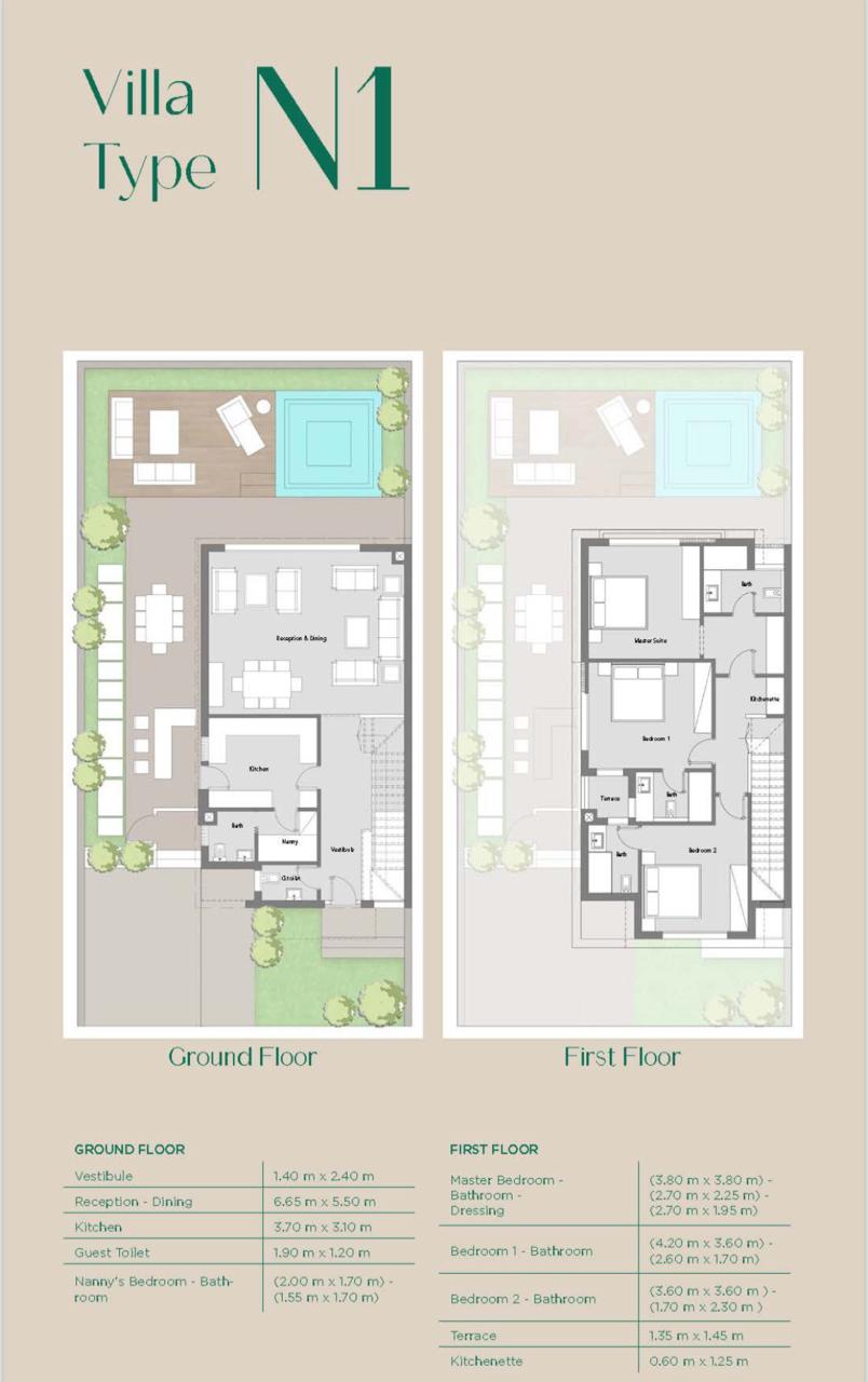 Floor plan for townhouse at Badya