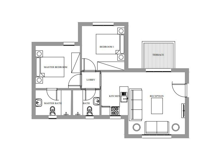 Floor plan for chalet at Mountain View Ras El Hekma
