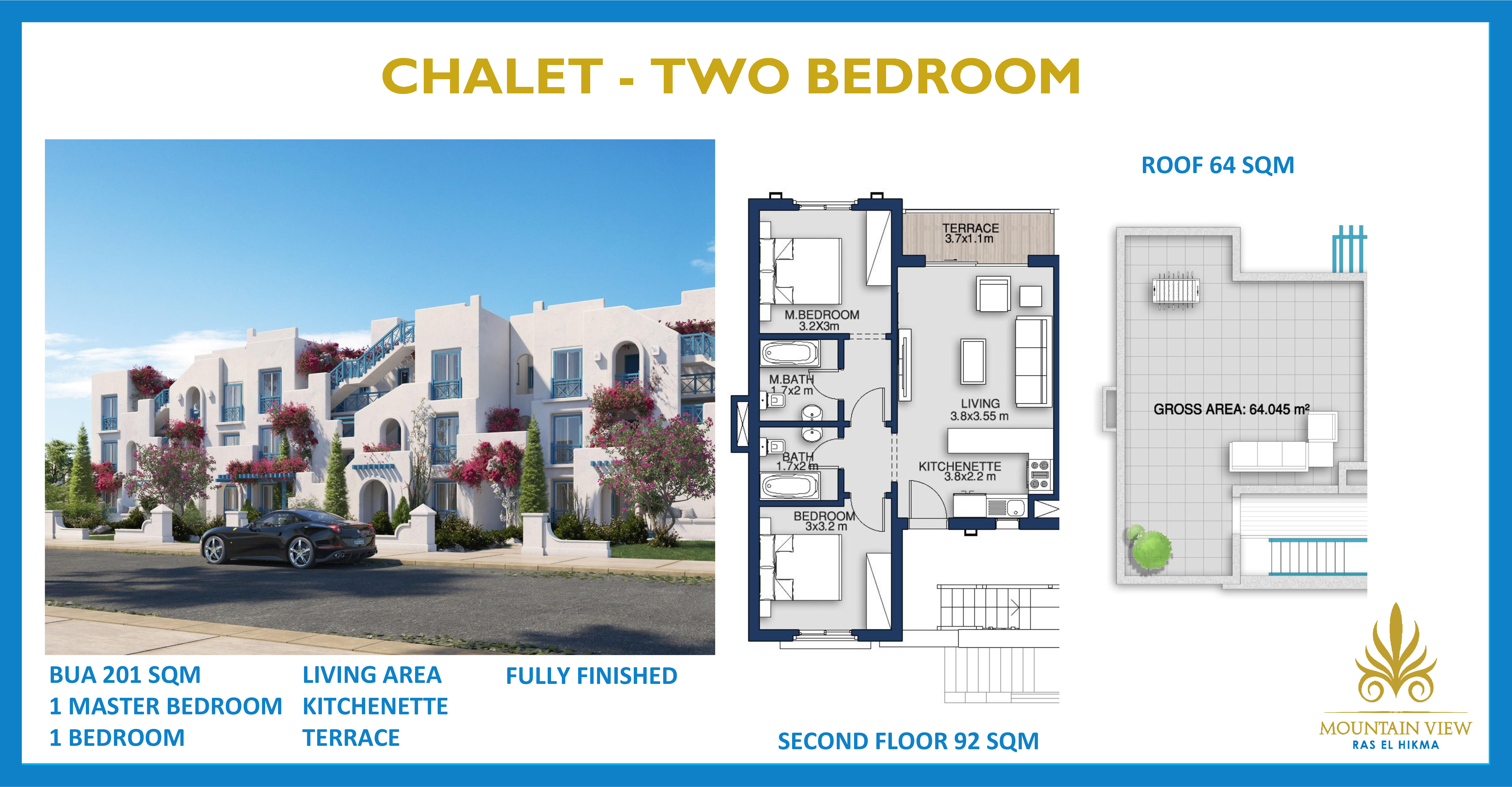 Floor plan for chalet at Mountain View Ras El Hekma