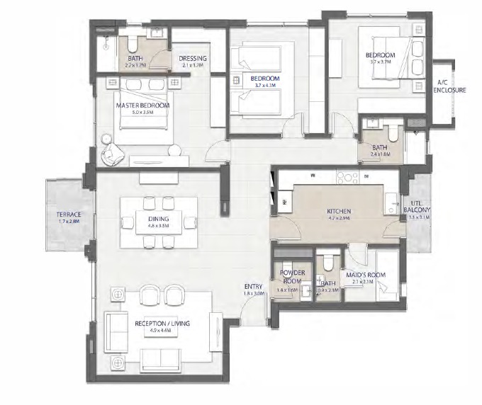 Floor plan for apartment at City Gate