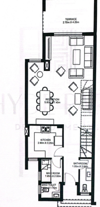Floor plan for townhouse at Hyde Park