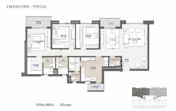 Floor plan for apartment at City Gate