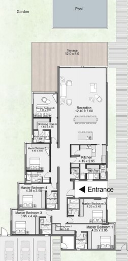 Floor plan for villa at D-Bay