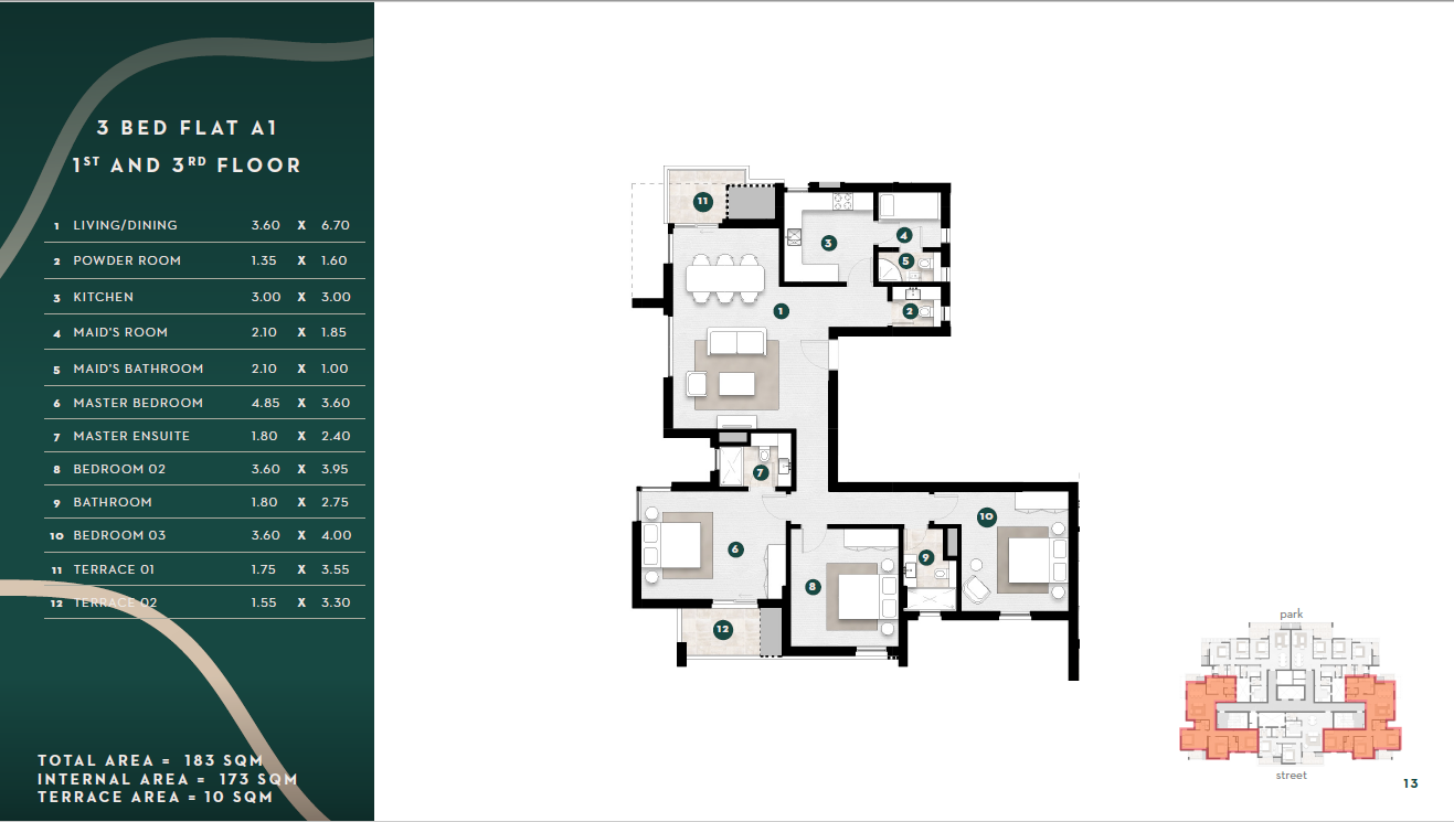 Floor plan for apartment at Solana East