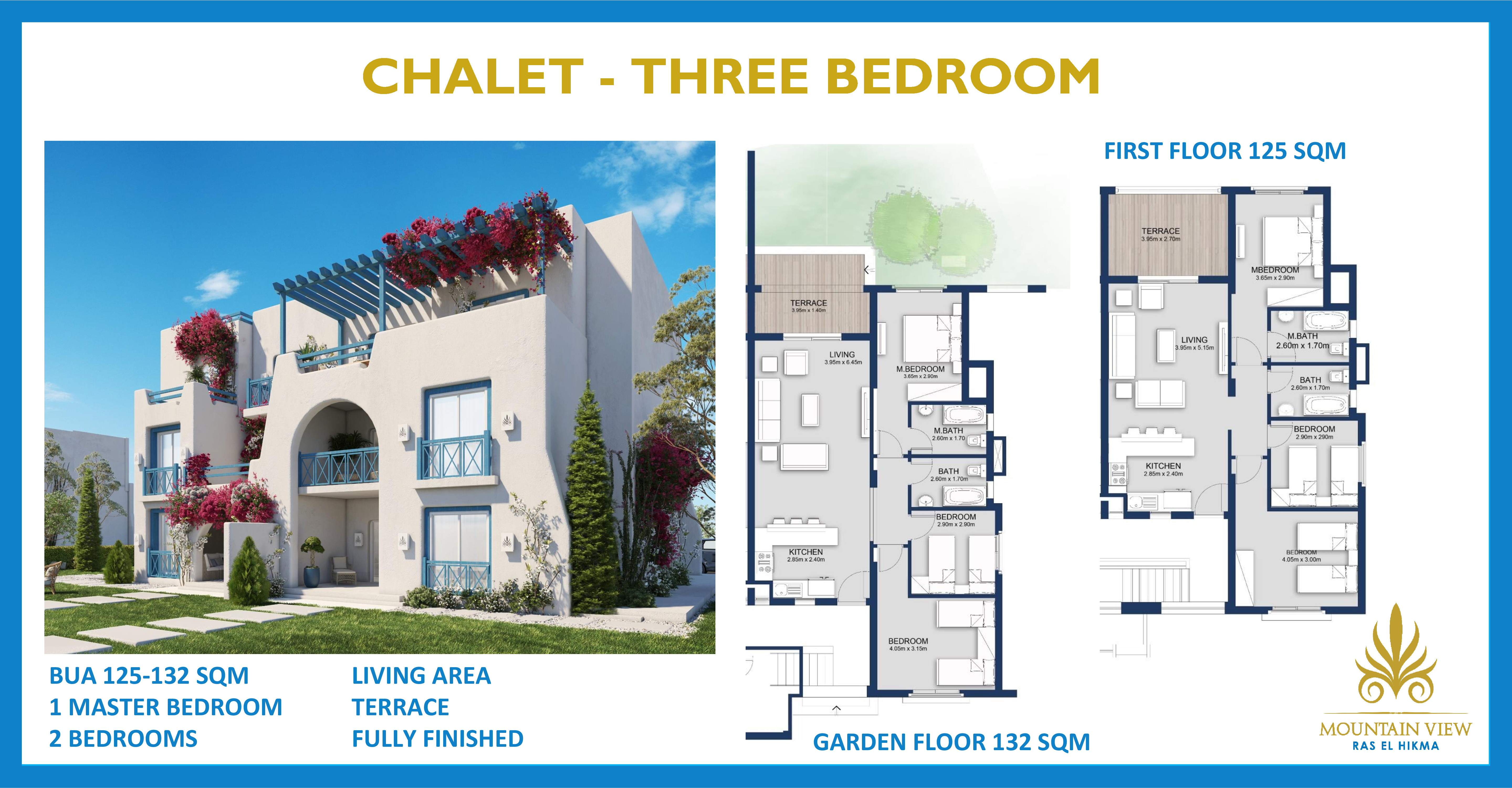Floor plan for chalet at Mountain View Ras El Hekma