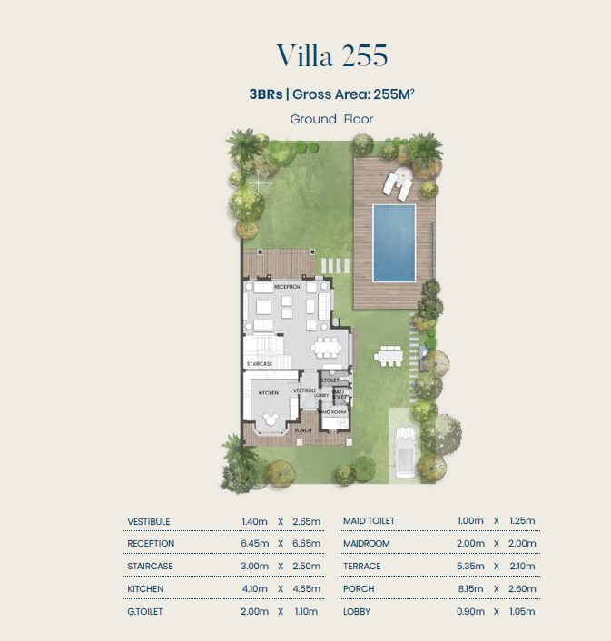 Floor plan for villa at Aliva Mountain View Mostakbal City