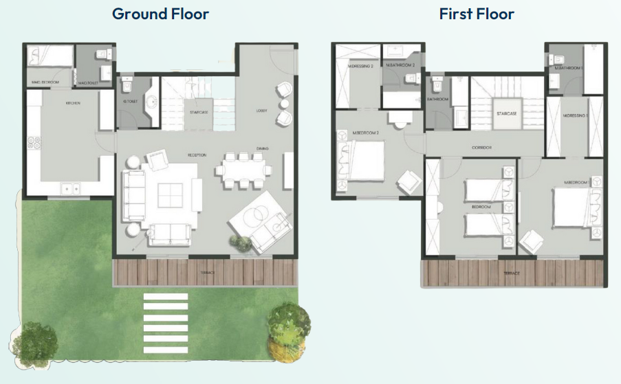 Floor plan for duplex at Aliva Mountain View Mostakbal City