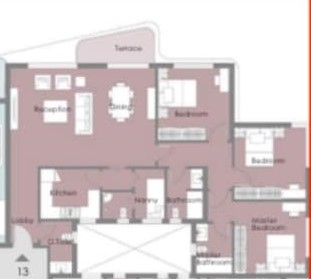 Floor plan for apartment at Palm Hills New Cairo