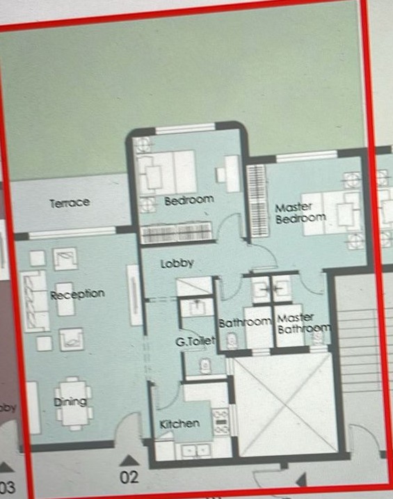 Floor plan for apartment at Palm Hills New Cairo