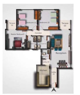 Floor plan for apartment at Galleria Residence