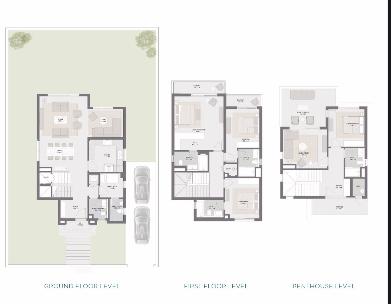 Floor plan for villa at Belle Vie