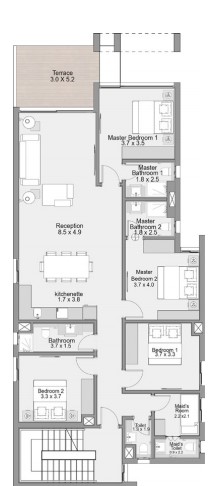 Floor plan for chalet at D-Bay