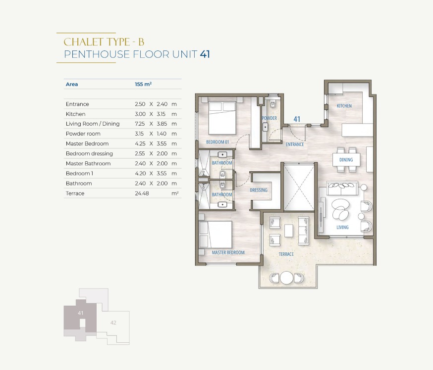Floor plan for chalet at Southmed