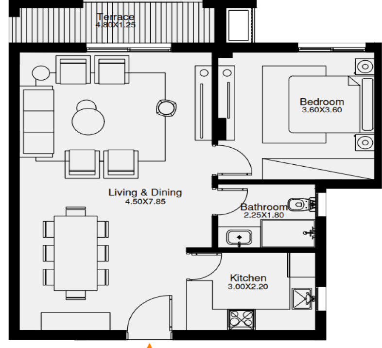Floor plan for apartment at O West Orascom