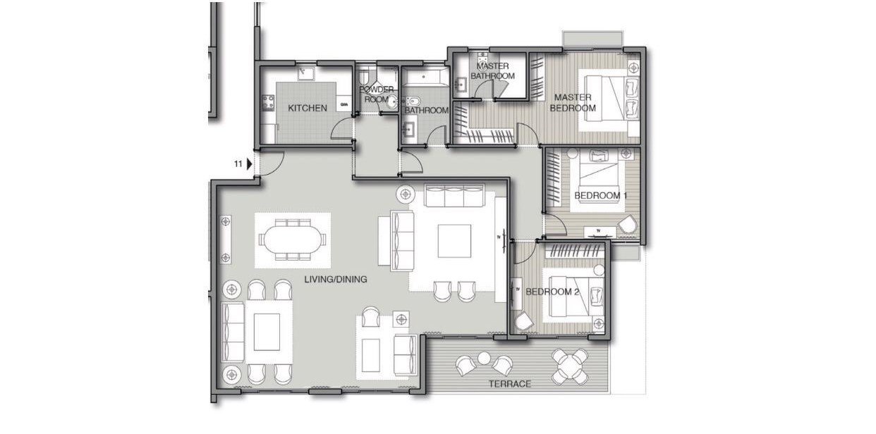 Floor plan for apartment at Noor Capital Gardens