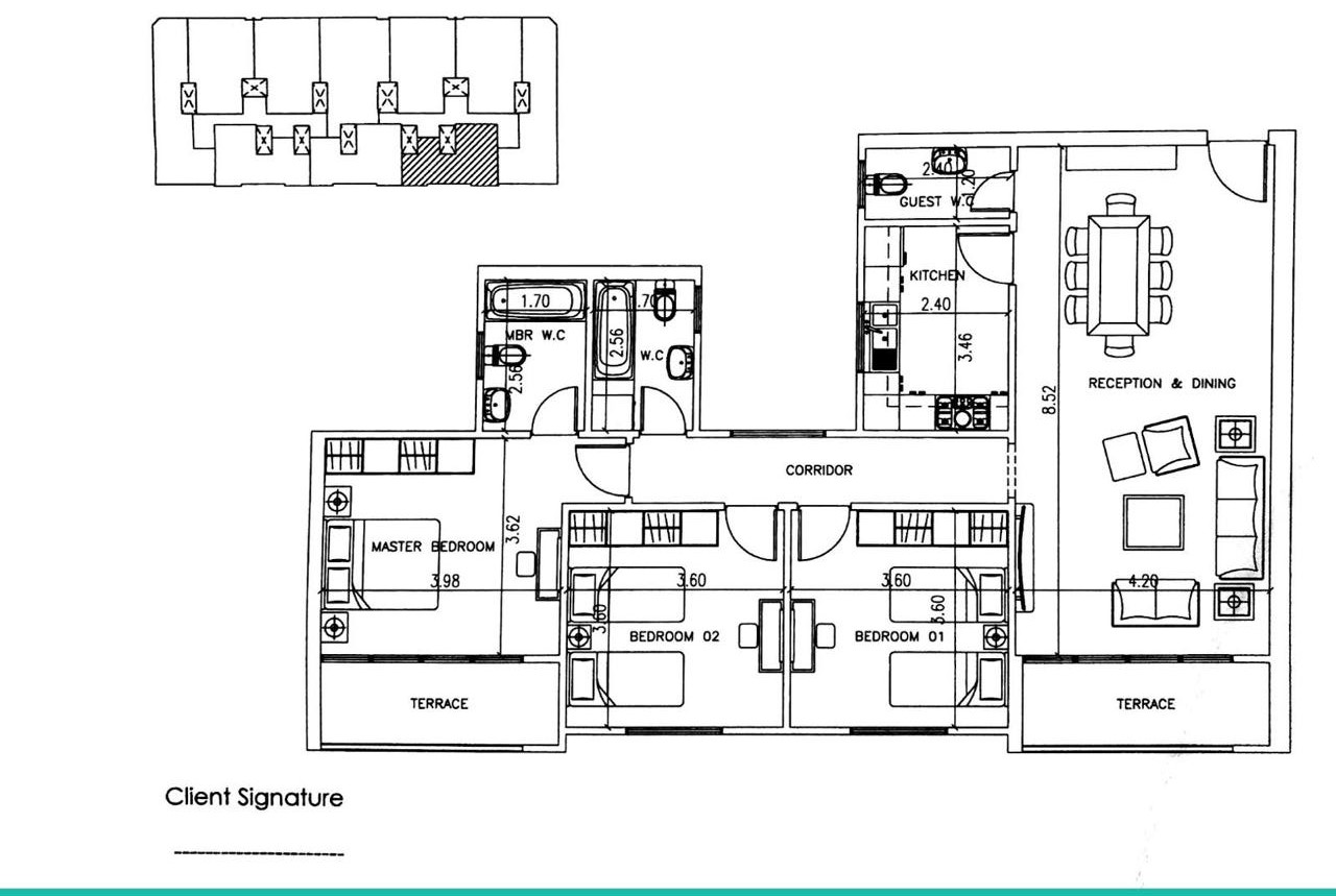 Floor plan for apartment at Midtown condo