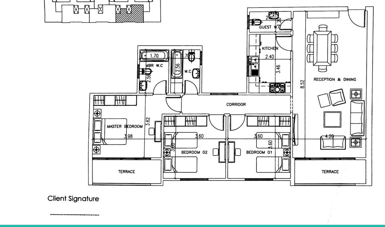 Floor plan for apartment at Midtown condo