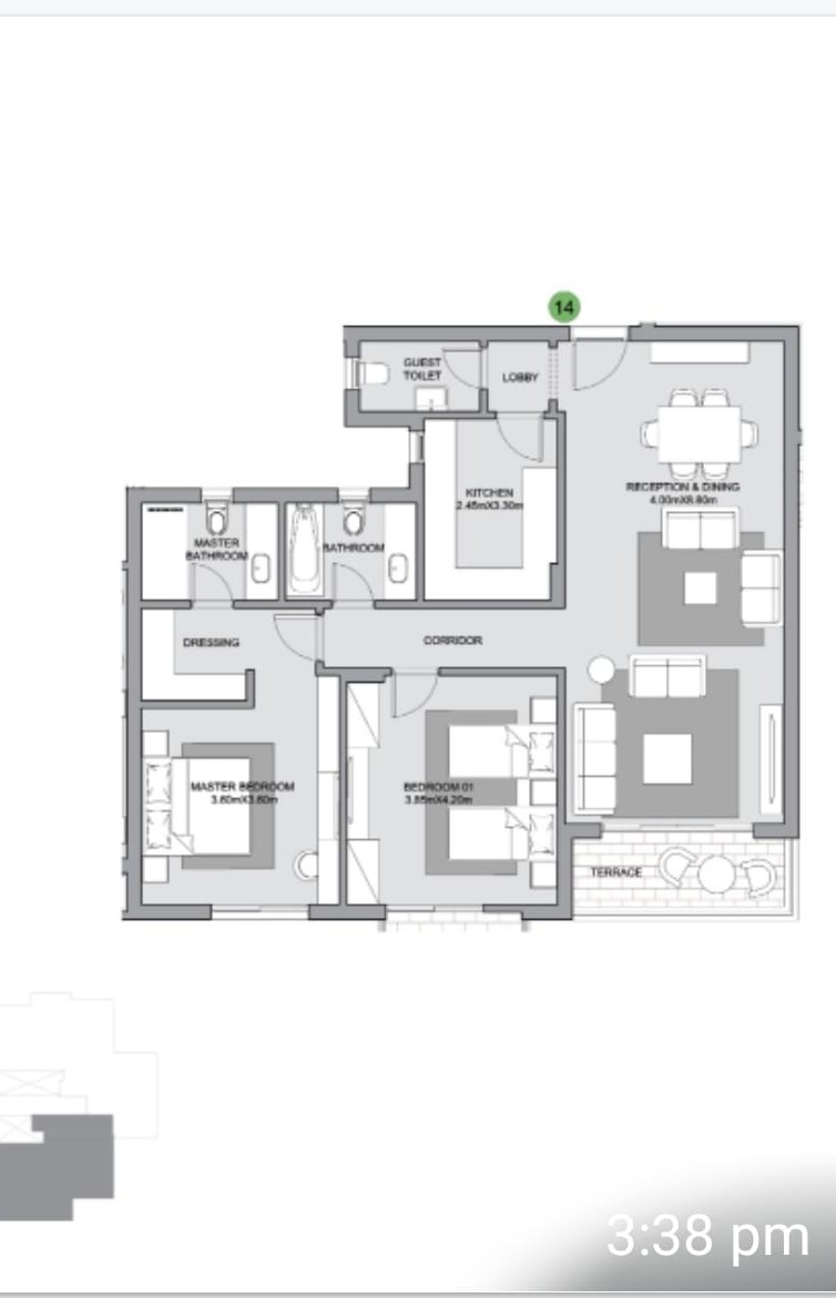Floor plan for apartment at The Estates Residence