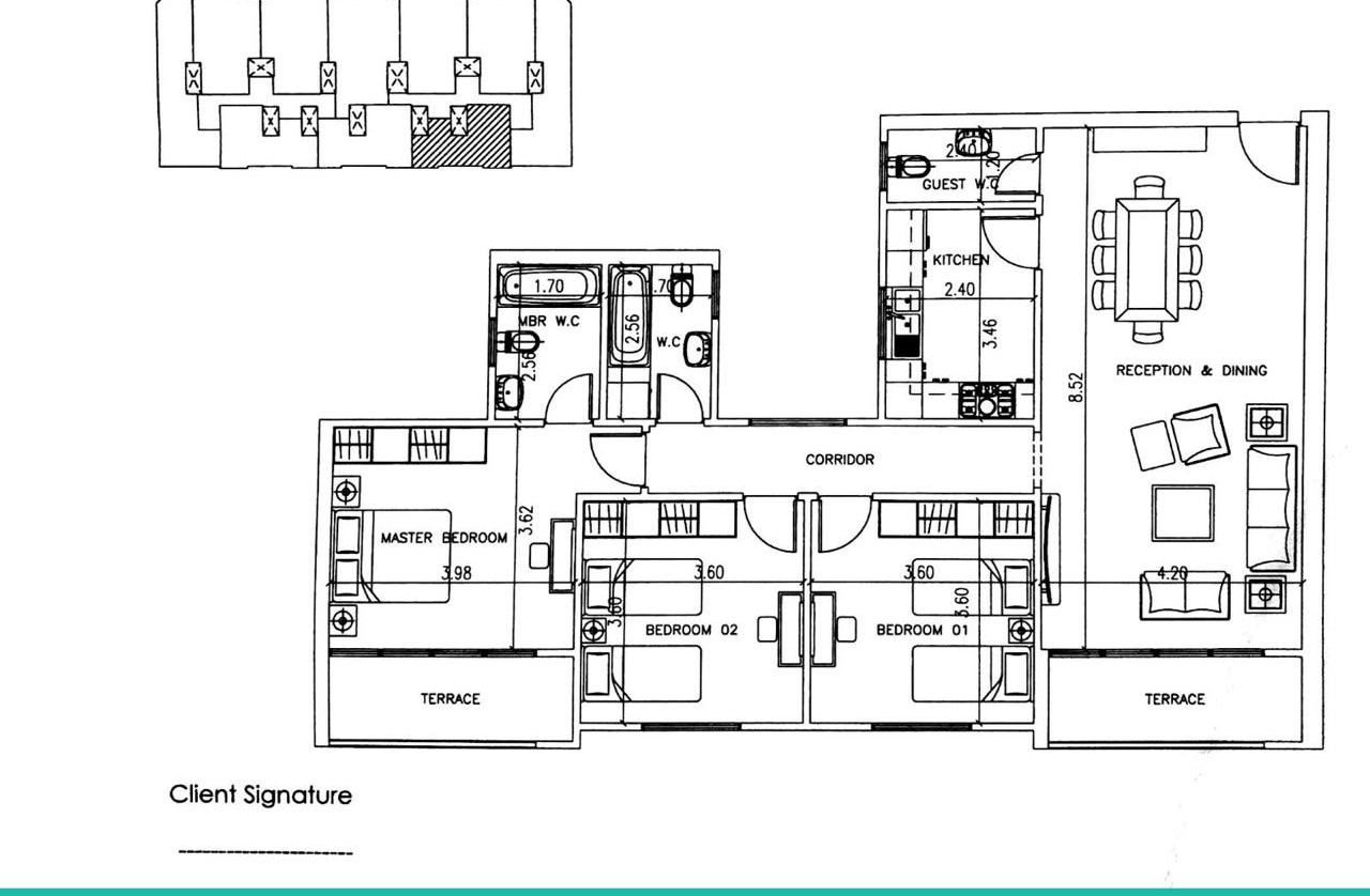 Floor plan for apartment at Midtown condo