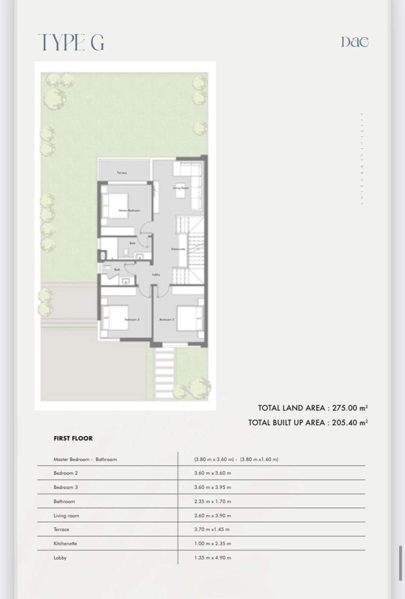 Floor plan for villa at Badya