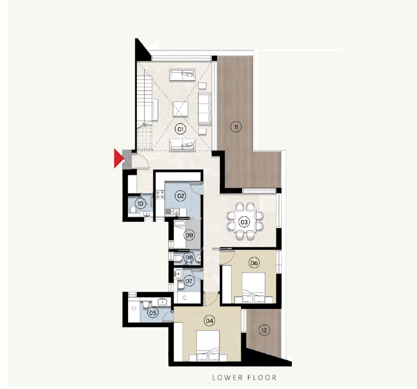 Floor plan for duplex at ZED East