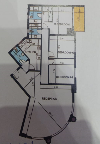 Floor plan for apartment at Marriott Residences Heliopolis