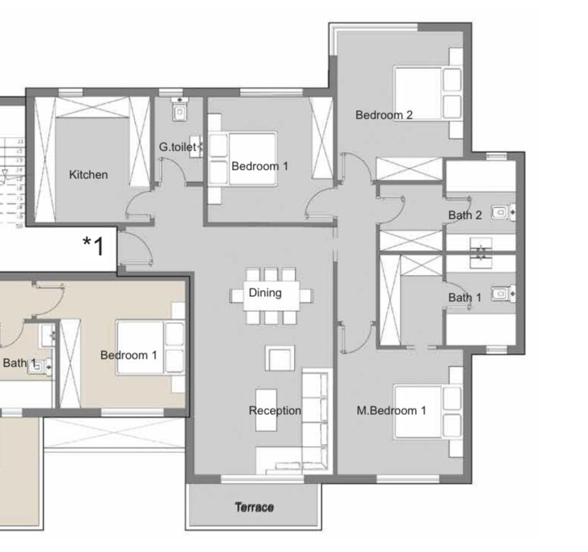 Floor plan for apartment at Badya