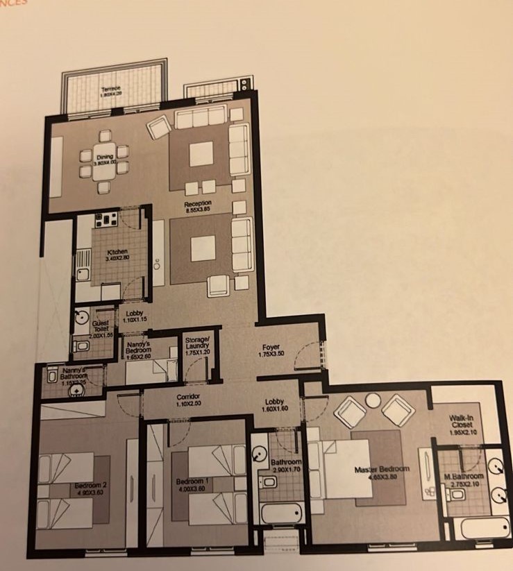 Floor plan for apartment at Eastown