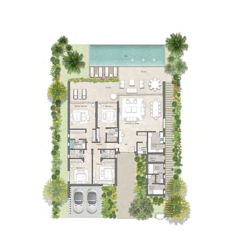 Floor plan for villa at Silversands