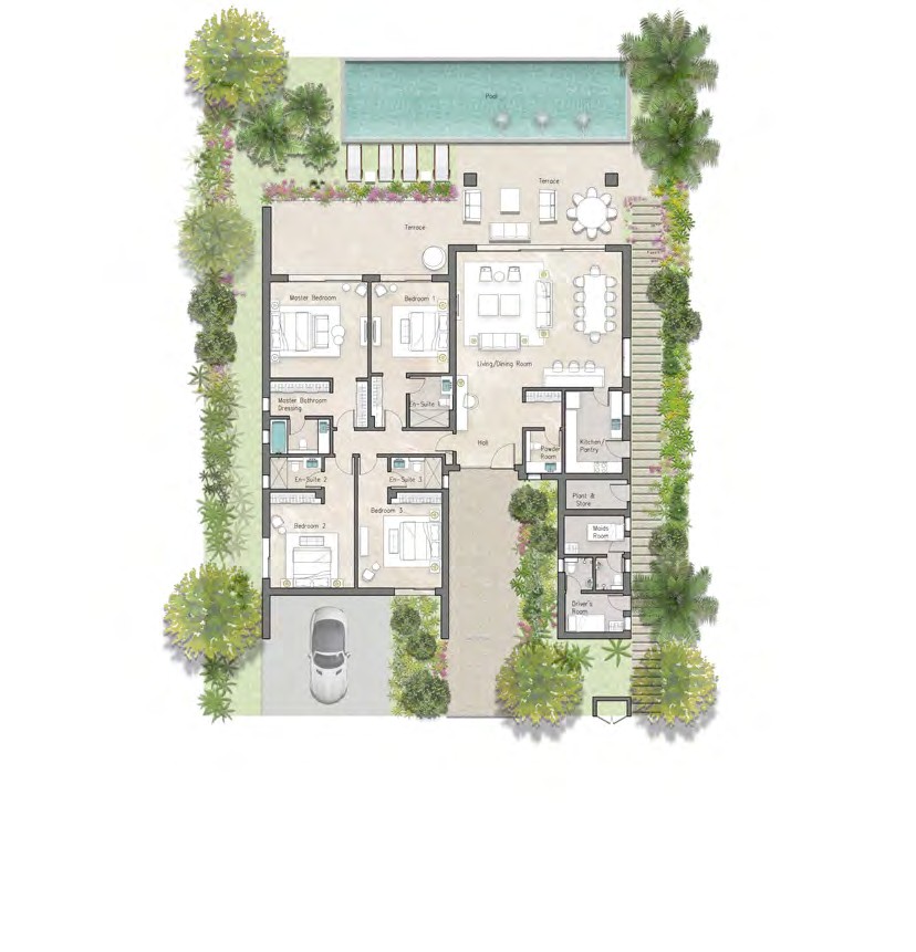Floor plan for villa at Silversands