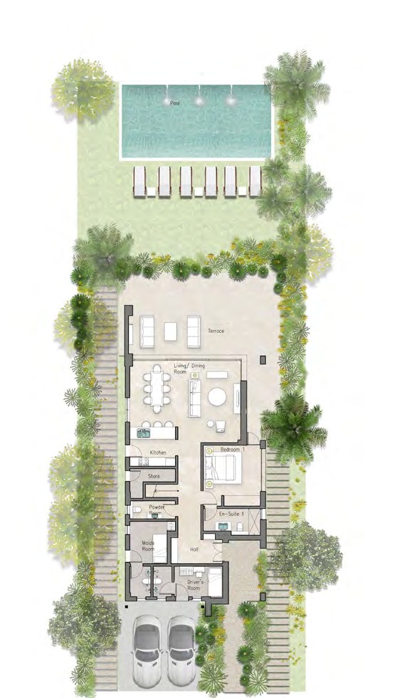 Floor plan for villa at Silversands