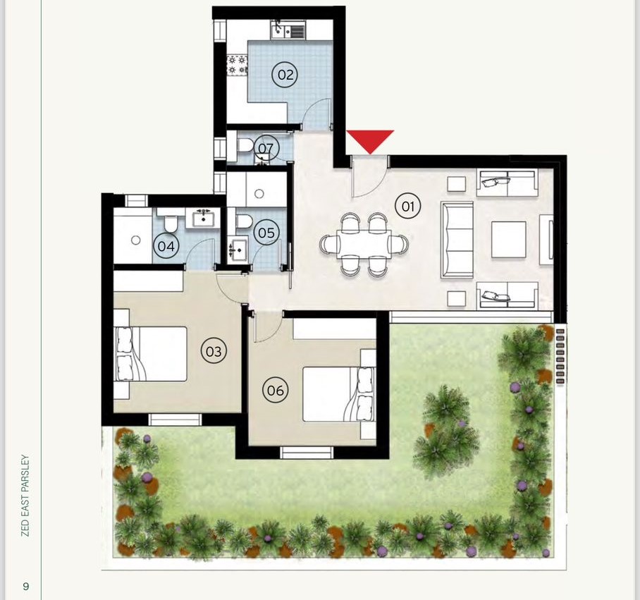 Floor plan for apartment at ZED East